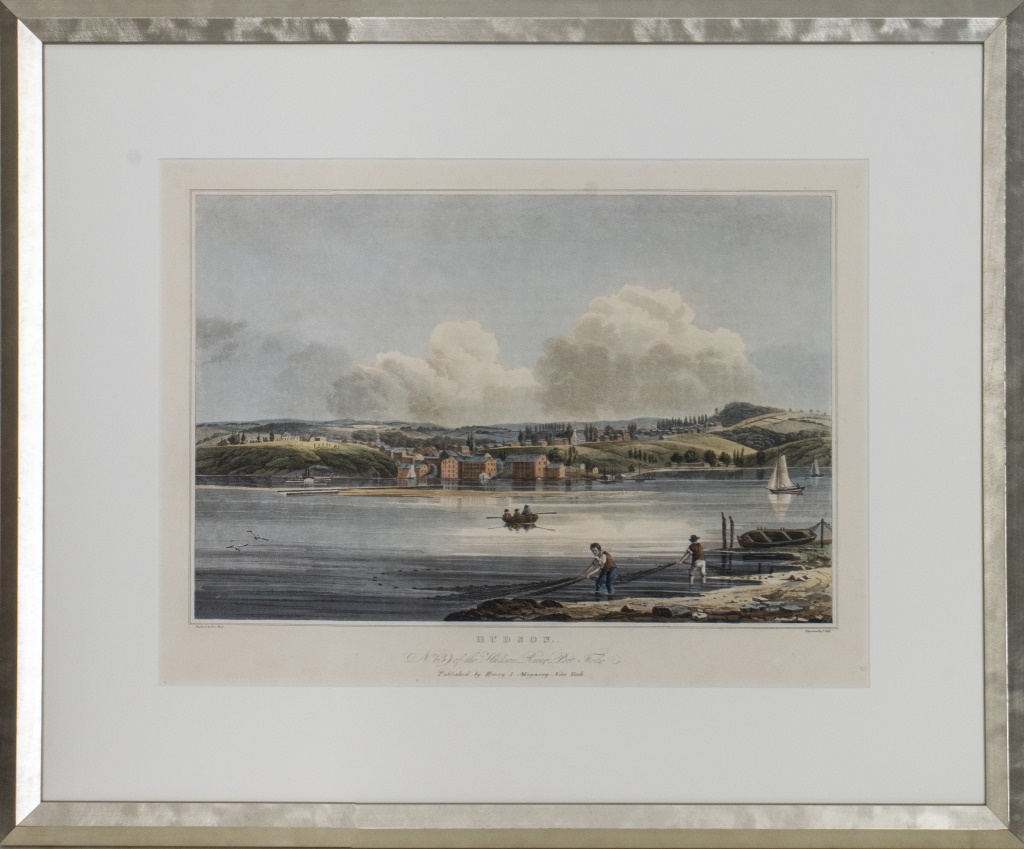 Appraisal: AFTER W G WALL HUDSON HAND-COLORED AQUATINT After William Guy