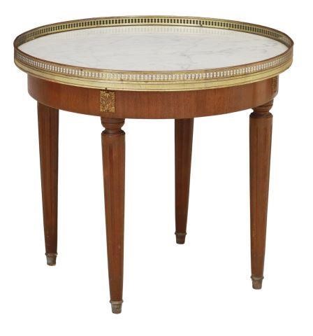 Appraisal: French Louis XVI style bouillotte type table th c pierced