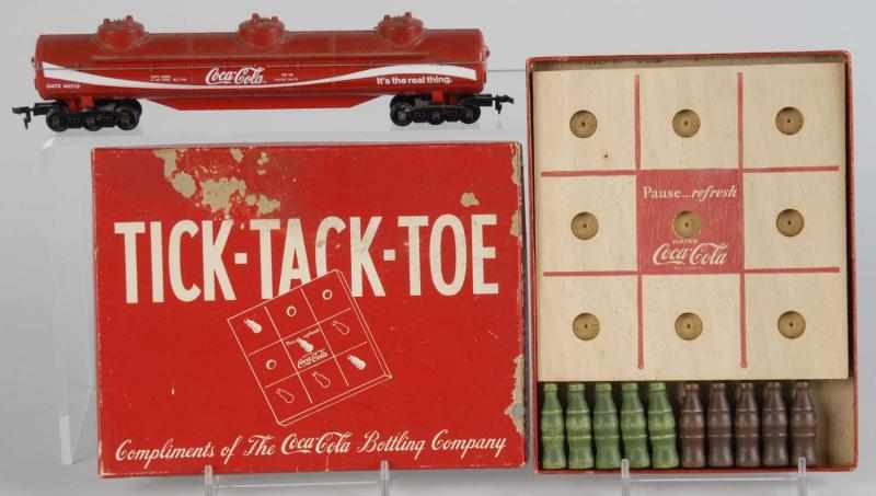 Appraisal: Lot of Coca-Cola Tic-Tac-Toe Game Railway Car Description The game