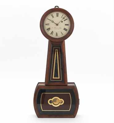 Appraisal: E Howard Weight Driven Banjo Clock Original key and pendulum