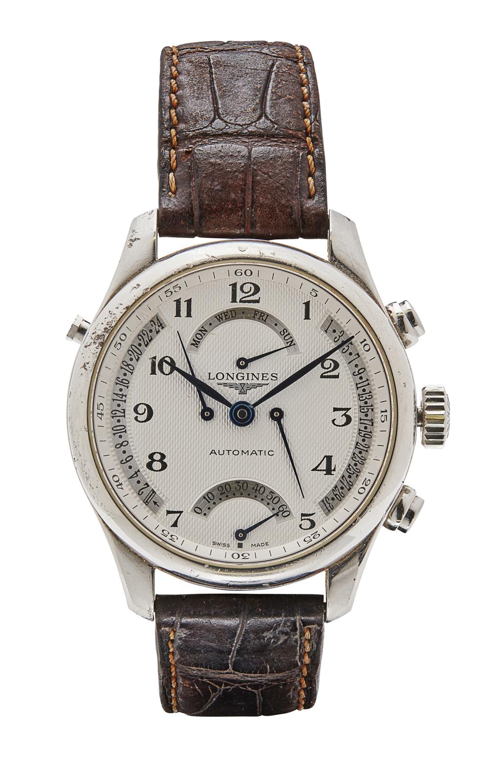 Appraisal: LONGINES - A gentleman's stainless steel cased chronograph wrist watch