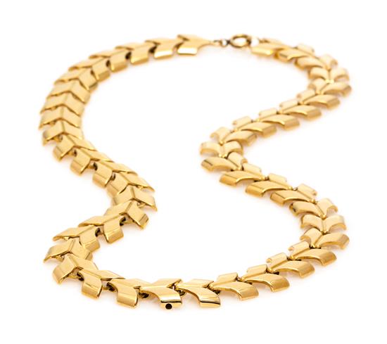 Appraisal: Sale Lot A Karat Yellow Gold Link Necklace Wordley Allsopp