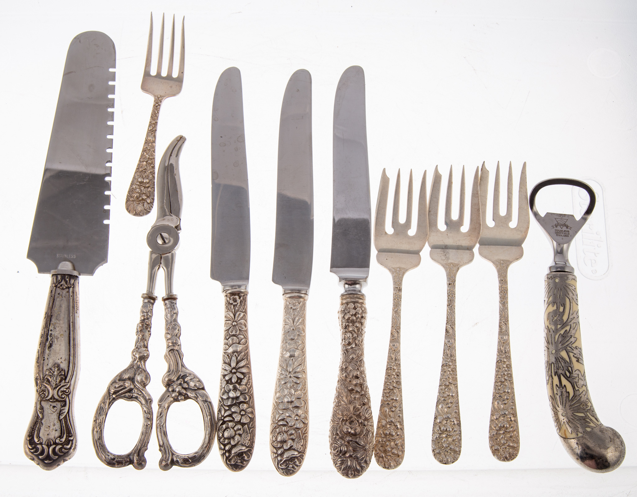 Appraisal: ASSORTED STERLING FLATWARE Including three dinner knives three Stieff salad