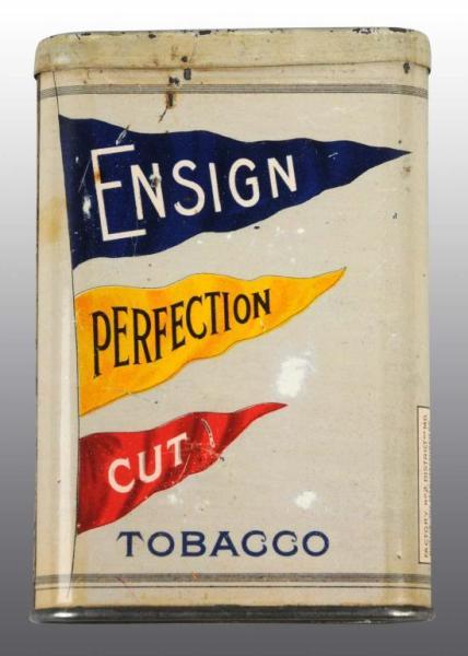 Appraisal: Ensign Vertical Pocket Tobacco Tin Description Marked Factory District of