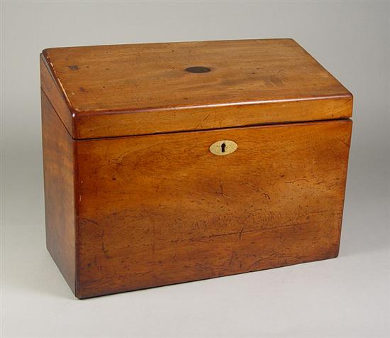 Appraisal: Walnut Lidded Letter File Six compartments Faded to light golden