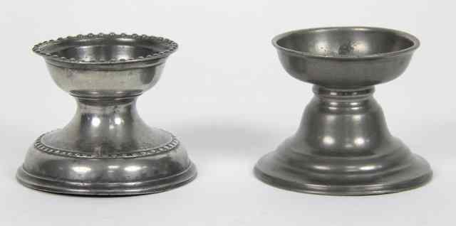 Appraisal: Two th Century pewter cup or capstan salts one with