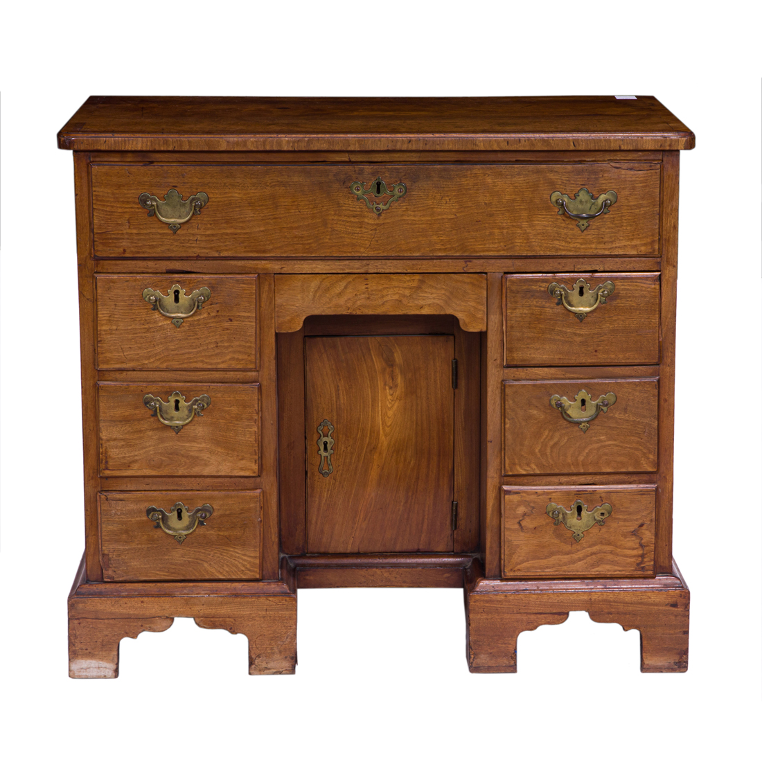 Appraisal: A GEORGIAN MAPLE KNEE HOLE DESK A Georgian maple knee