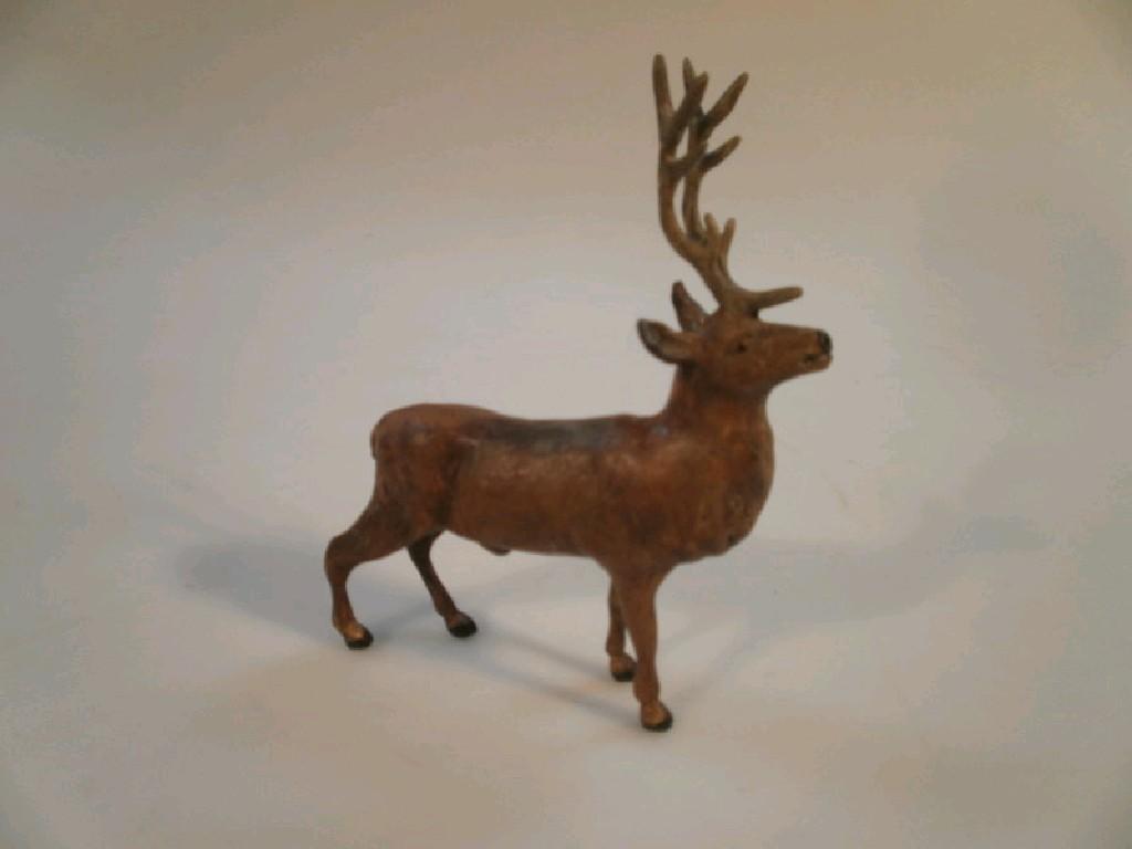 Appraisal: A cold painted bronze figure of a stag cm high