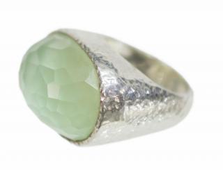 Appraisal: IPPOLITA HAMMERED STERLING FACETED GEMSTONE RING Ippolita hammered sterling ring