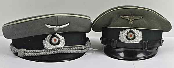 Appraisal: German WWII Army Officers and NCO Visor Caps Lot of