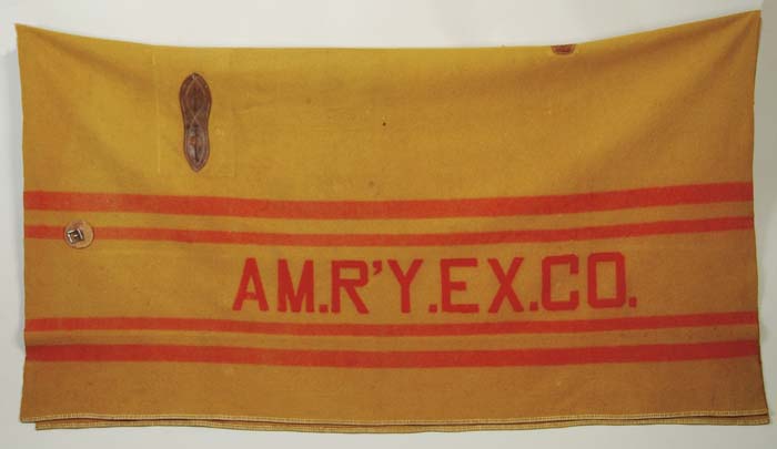 Appraisal: RARE AMERICAN RAILWAY EXPRESS COMPANY WOOL HORSE BLANKET Coarse yellow