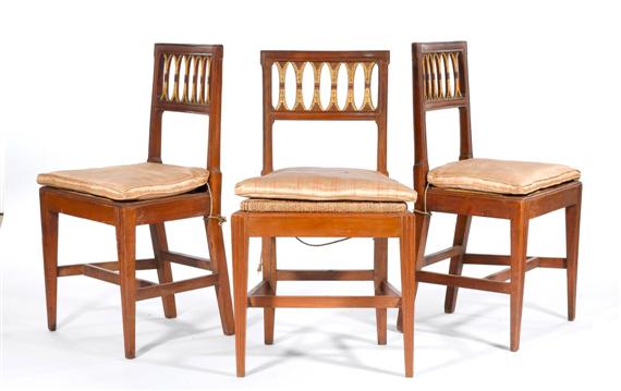 Appraisal: SUITE OF CHAIRS Restauration Provence Carved and partly gilded cherry