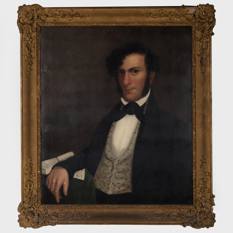 Appraisal: American School Portrait of a Gentleman Oil on canvas unsigned