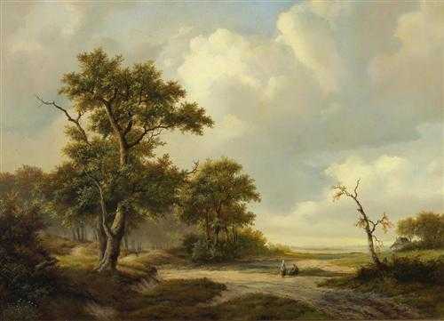 Appraisal: KLERK WILLEM DE Dordrecht Landscape with large oak and figures