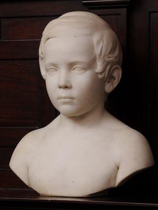 Appraisal: VICTORIAN CARVED MARBLE BUST OF A YOUNG BOY With short