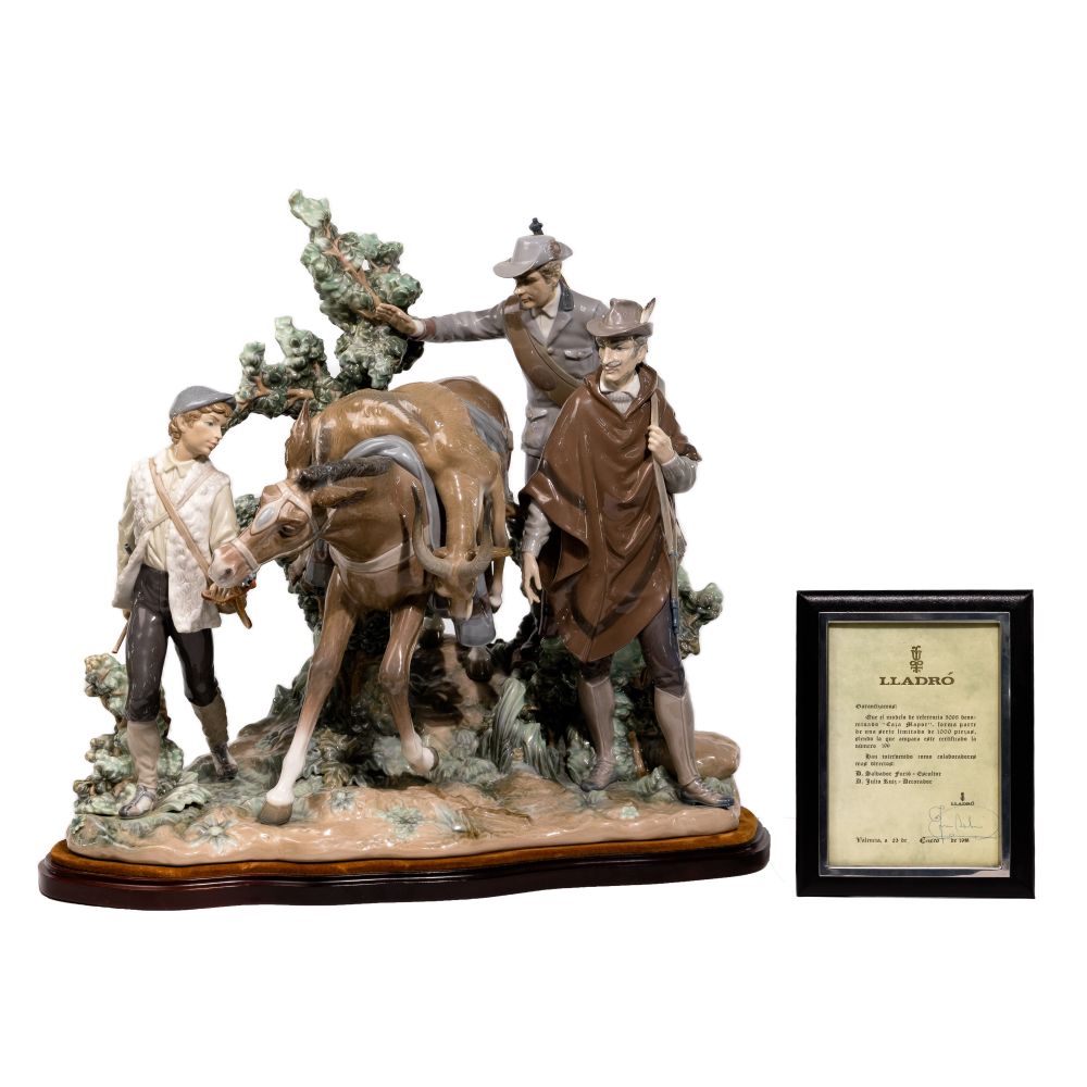 Appraisal: LLADRO SUCCESSFUL HUNT FIGURINERetired signed sculptor Salvador Furio and decorator