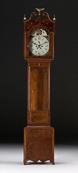 Appraisal: FINE INLAID MAHOGANY FEDERAL TALL CASE CLOCK possibly Albany New