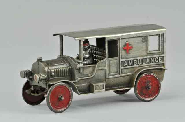 Appraisal: KENTON AUTO AMBULANCE c nickel plated version cast iron ambulance