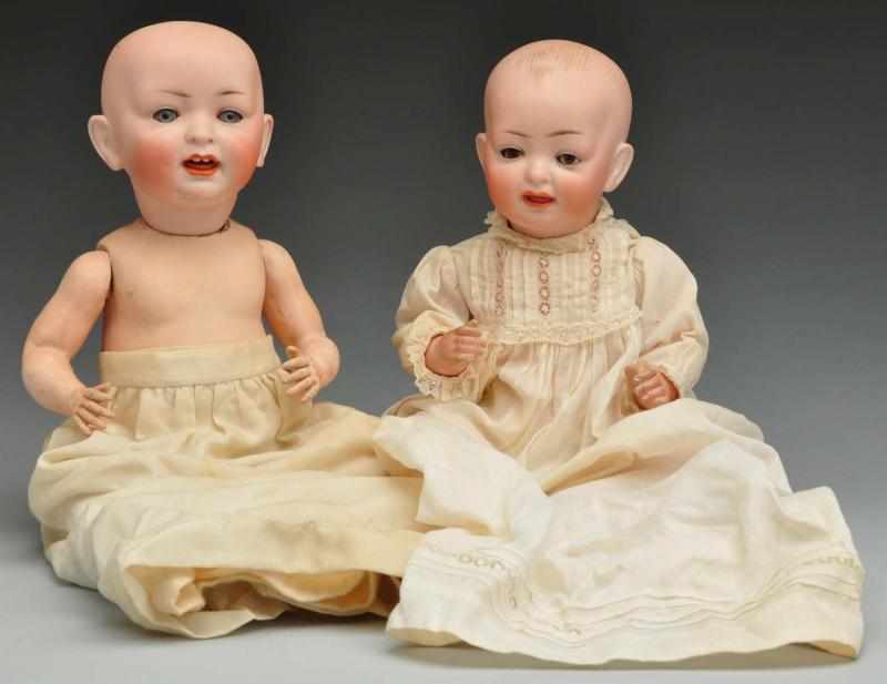 Appraisal: Lot of Hertel Schwab Character Babies Description German bisque socket