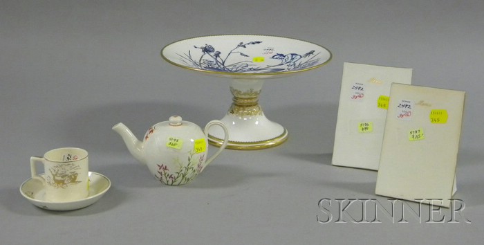 Appraisal: Six Assorted Wedgwood Ceramic Items a pair of porcelain menu