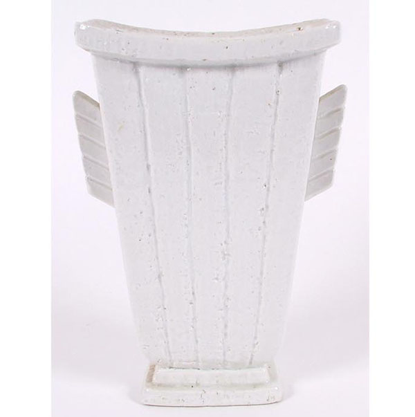 Appraisal: Rorstrand unusual mod substantial white amassed porcelain winged vase Impressed