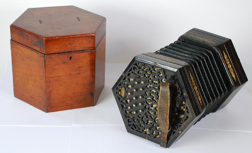 Appraisal: C JONES NINETEENTH CENTURY 'ANGLO' PATENT CONCERTINA hexagonal with good