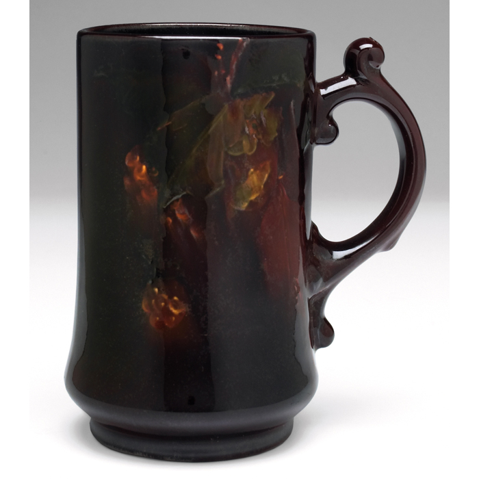 Appraisal: Rozane mug brown glaze with a nicely painted raised design