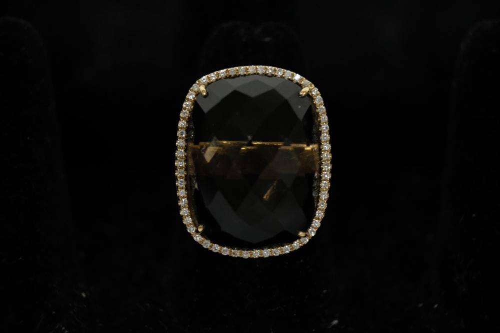 Appraisal: K YG CT SMOKY TOPAZ RING SZ k Yellow gold