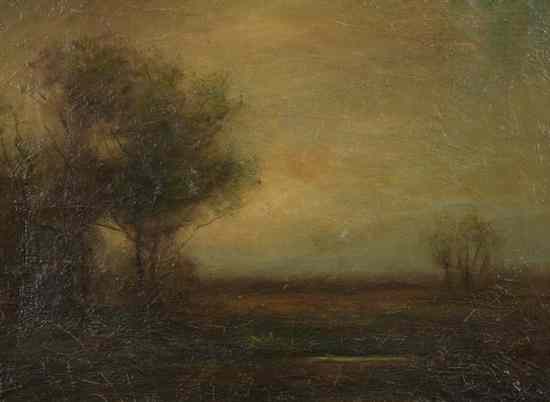 Appraisal: GEORGE T CONROY American th th century LANDSCAPE AT DUSK