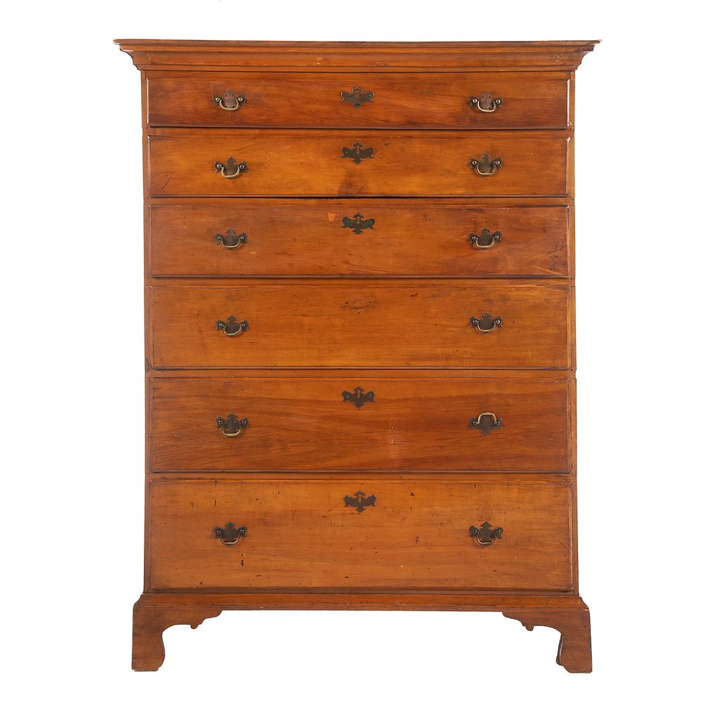 Appraisal: Federal Maple Tall Chest New England circa six graduated long