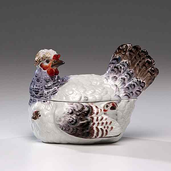 Appraisal: Meissen Chicken Tureen German th century A Meissen tureen in