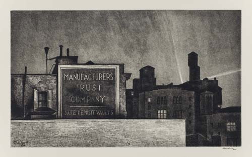 Appraisal: ARMIN LANDECK Manhattan Nocturne Drypoint x mm x inches full