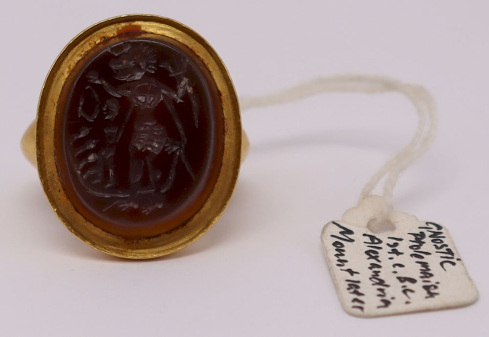 Appraisal: JEWELRY Roman Gnostic Ptolemaic Carved Intaglio Roman gnostic ptolemaic carved