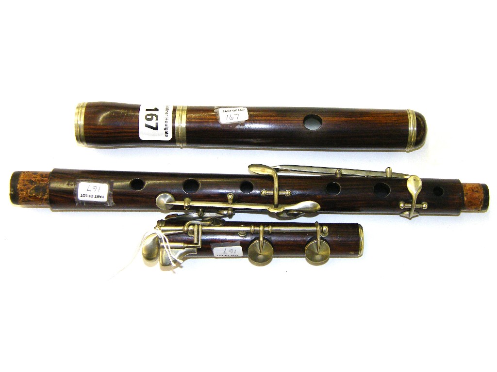 Appraisal: French rosewood flute by Jean Louis Buffet circa stamped Buffet