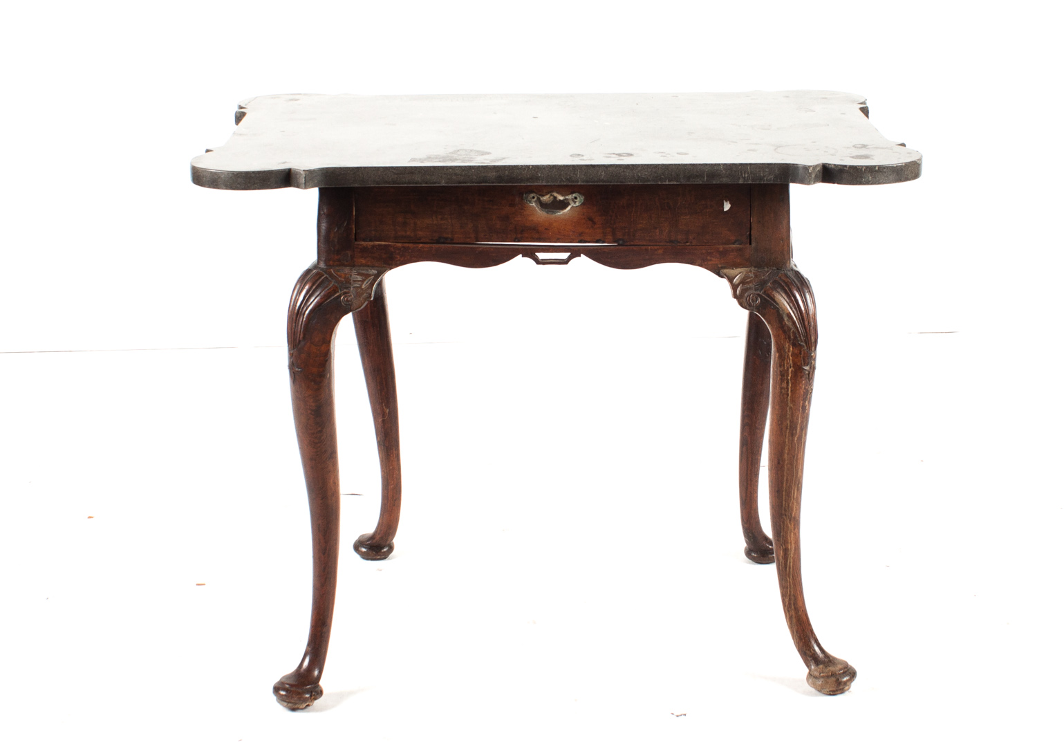 Appraisal: Irish George III mahogany marble top table shaped marble top