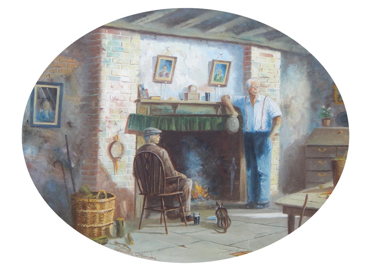 Appraisal: Martin Spencer Coleman b Old friends oil on canvas a