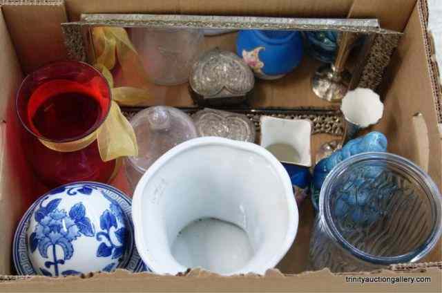 Appraisal: Box of Misc Vanity Decorator Use ItemsFrom the estate is