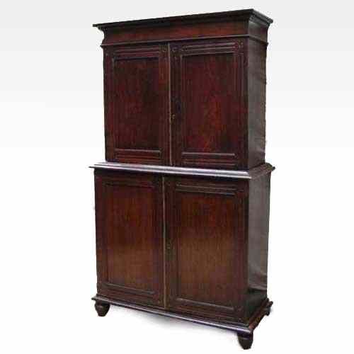 Appraisal: An Anglo Indian Rosewood Step-Back Cabinet circa having molded flared