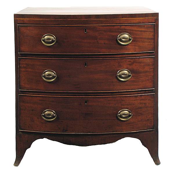 Appraisal: A Regency mahogany bowfront chest of drawers circa scratches height