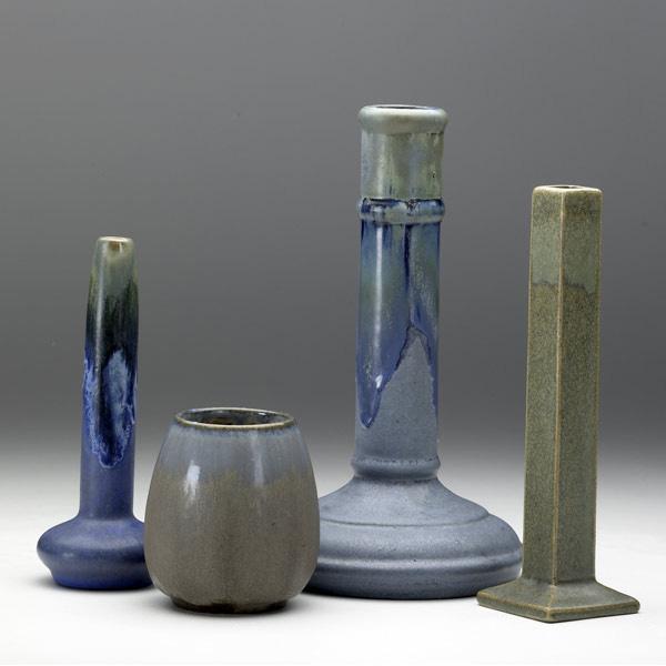 Appraisal: FULPER Four items one cabinet vase two bud vases and