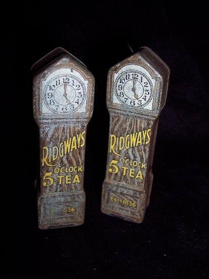 Appraisal: Two Ridgways o'clock Tea tins in the form of grandfather