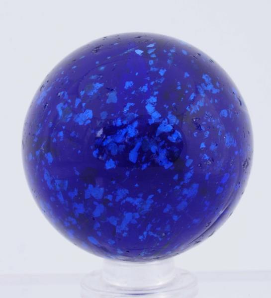 Appraisal: Large Blue Mica Marble Large faceted pontil with great mica