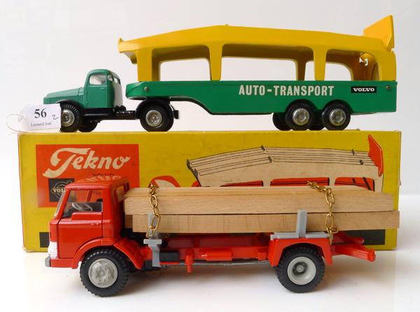 Appraisal: TWO TEKNO DENMARK MODELS INCLUDING VOLVO AUTOTRANSPORT GREEN CAB GREEN