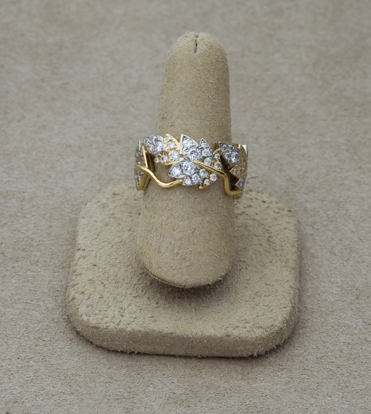 Appraisal: SCHLUMBERGER FOR TIFFANY CO DIAMOND GOLD AND PLATINUM BAND The