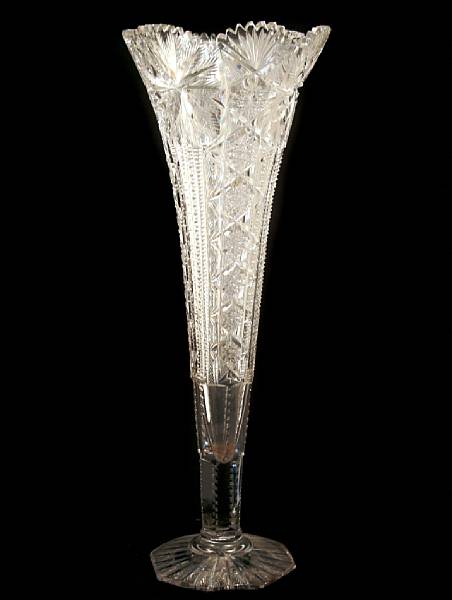 Appraisal: An American brilliant cut glass tall vase height in