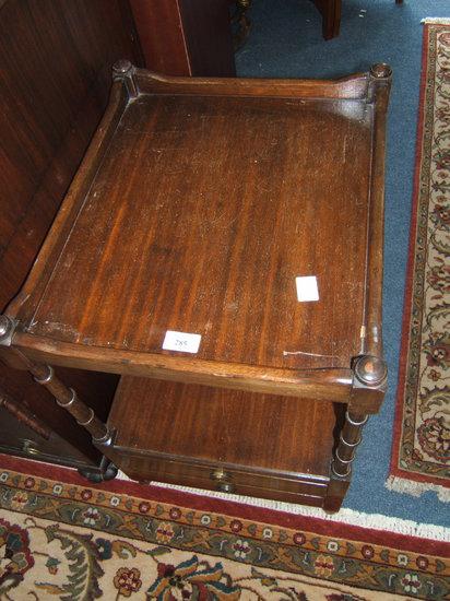 Appraisal: A modern mahogany occasional table with tray top ring turned