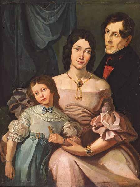 Appraisal: Italian School Portrait of a Family in Archaic Costume oil