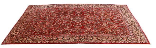 Appraisal: Hand-tied Persian Sarouk rug approx ' l ' w