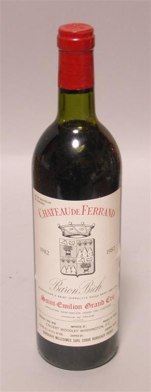 Appraisal: SEVEN BOTTLES CHATEAU DE FERRAND SAINT EMILION GRAND CRU bottles