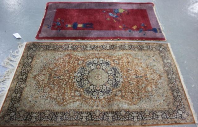 Appraisal: Lot of Vintage Throw Rugs Silk ' x ' and